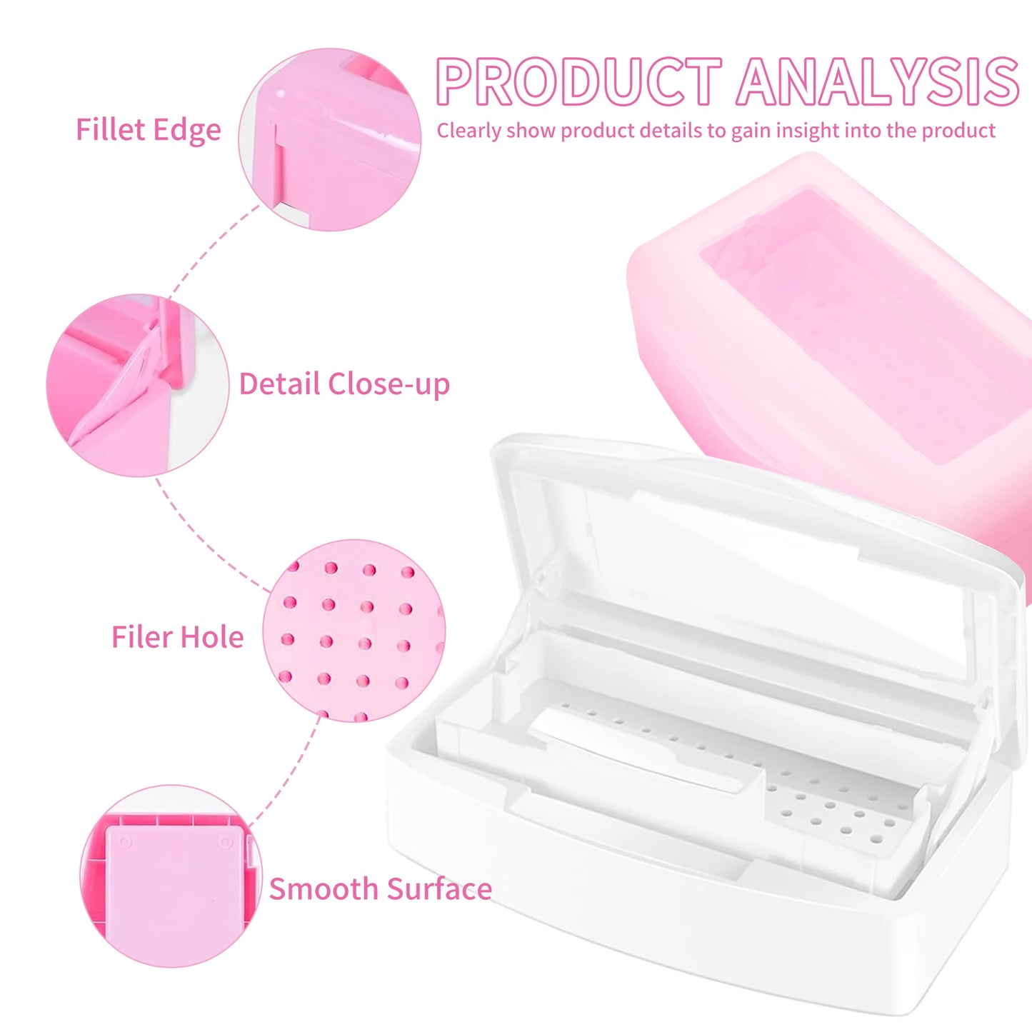 Nail Sterilizer Tray Disinfection Box Sterilizing Clean Nail Art Salon Manicure Implement Sanitize Tool Equipment Cleaner Tools