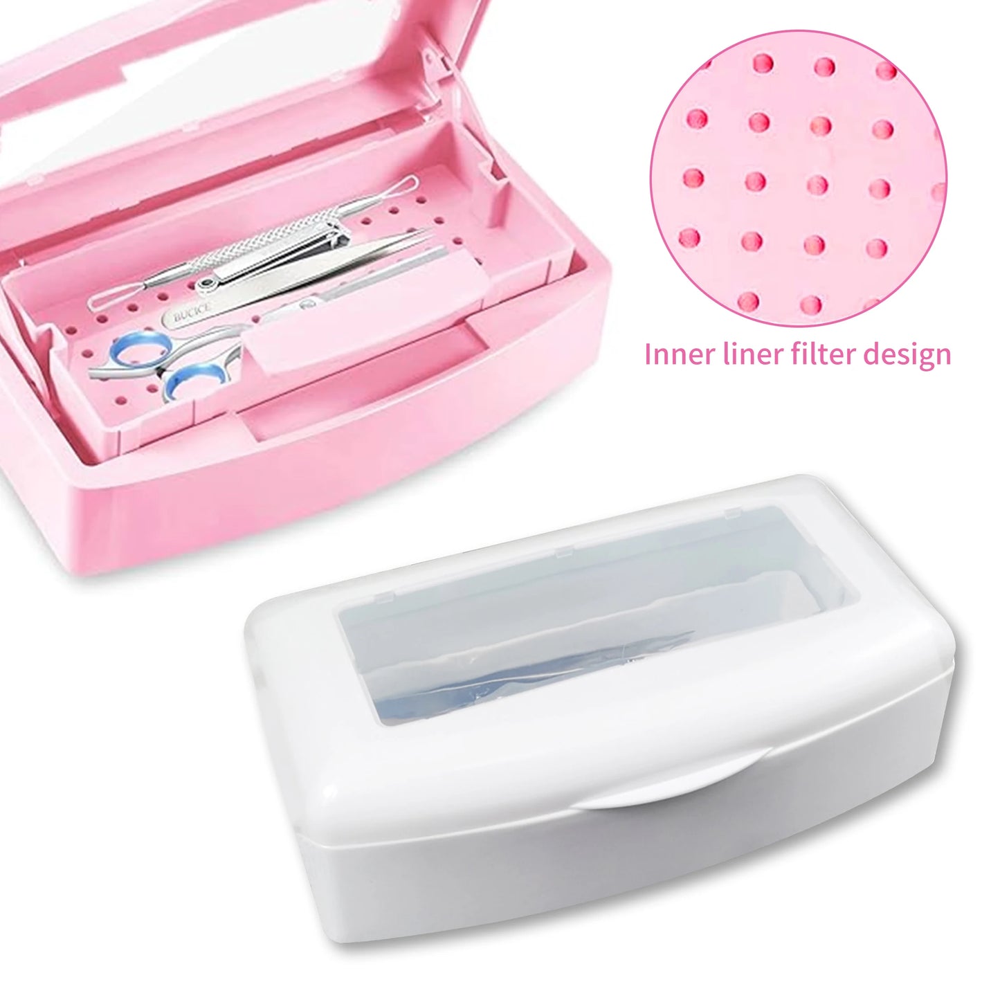 Nail Sterilizer Tray Disinfection Box Sterilizing Clean Nail Art Salon Manicure Implement Sanitize Tool Equipment Cleaner Tools