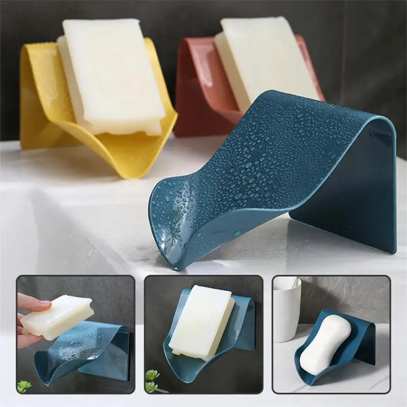 High Quality Soap Dish Wall-Mounted Soap Box Drainage Soap Holder Soap Rack Punch-Free Soap Sponge Shelf Bathroom Accessories
