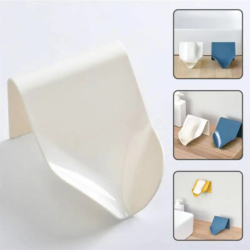 High Quality Soap Dish Wall-Mounted Soap Box Drainage Soap Holder Soap Rack Punch-Free Soap Sponge Shelf Bathroom Accessories